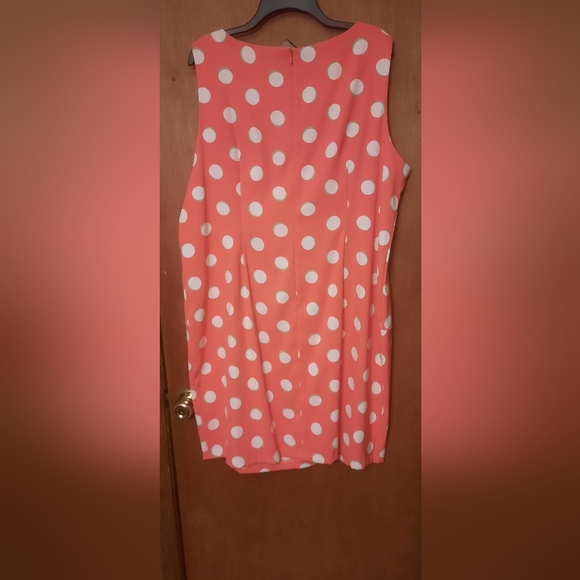 Tangerine Polka Dot Dress Sz 24 W - Picture 2 of 4